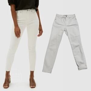 Everlane High Rise Skinny Ankle Jeans | White Denim, Size 26